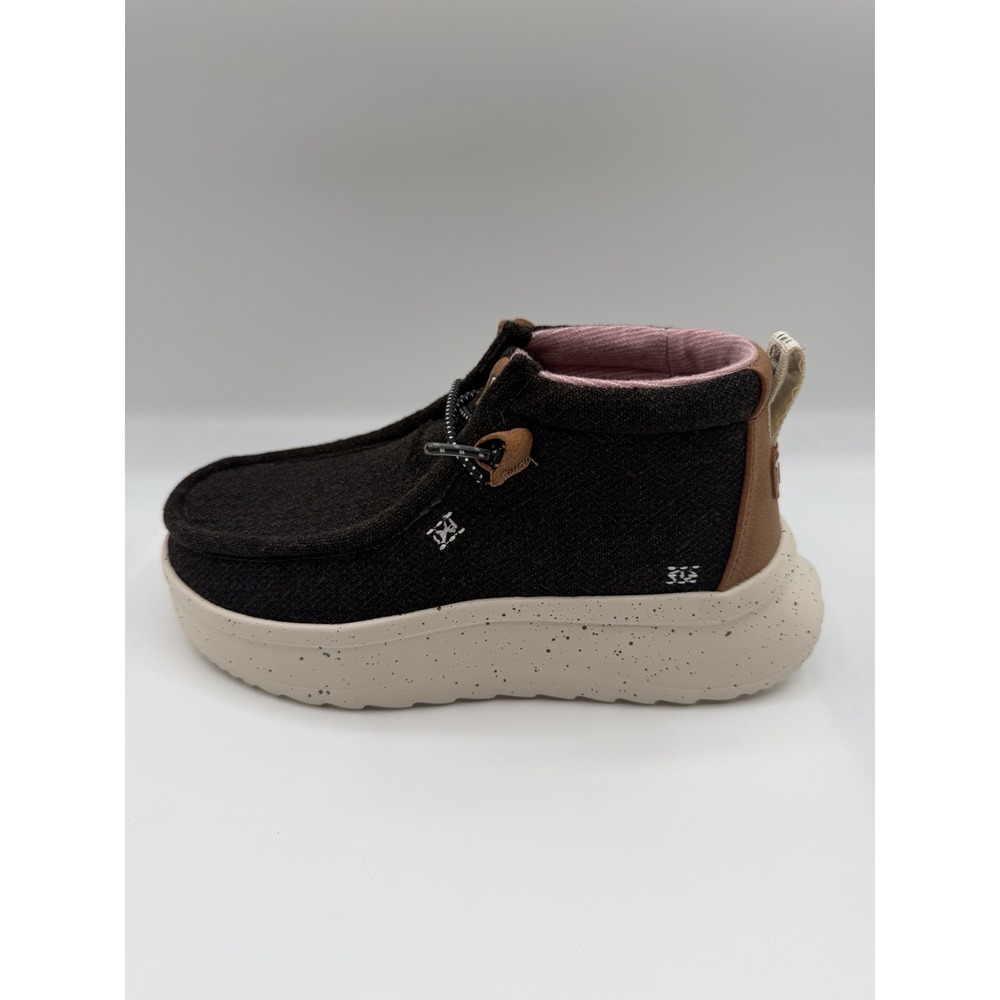Hey Dude Wendy Peak Hi Wool Bootie,Women's 5, EU 36, Black, NEW/DAMAGED BOX